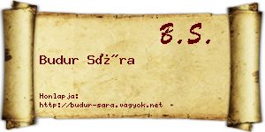 Budur Sára névjegykártya